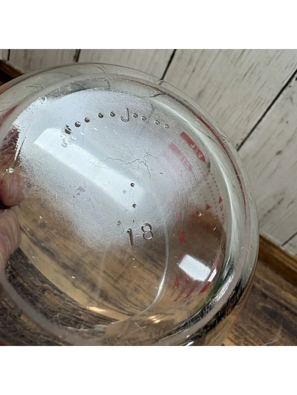 Vintage PYREX One Cup/250ml Measuring Cup Clear Glass Red Lettering J18 USA